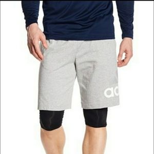 NWT MEN'S ADIDAS LOGO ELASTIC WAIST JERSEY SHORTS